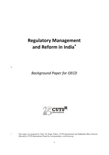 Regulatory Management And Reform In India