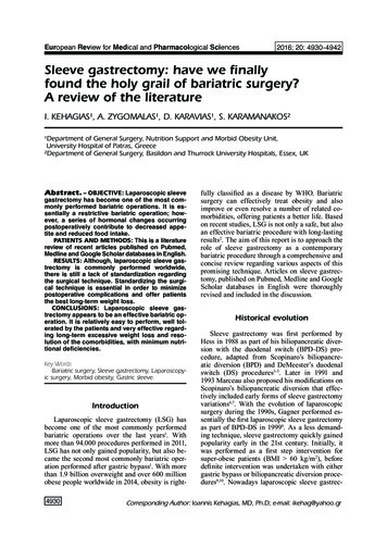 Sleeve Gastrectomy, A Review