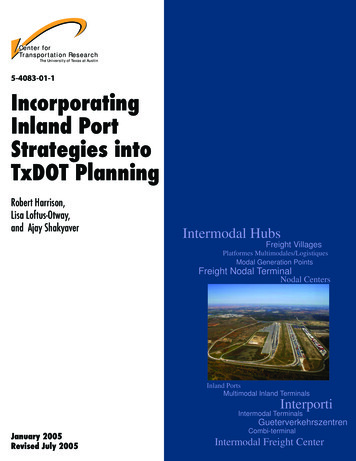 5-4083-01-1 Incorporating Inland Port Strategies Into TxDOT Planning