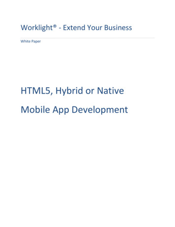 HTML5, Hybrid Or Native Mobile App Development