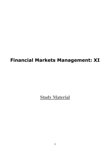 Financial Markets Management: XI - CBSE
