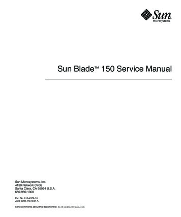 Sun Blade 150 Service Manual - Oracle