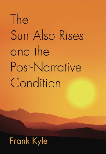 The Sun Also Rises And The Post-Narrative Condition