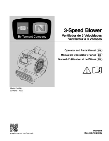 3-Speed Blower Operator And Parts Manual