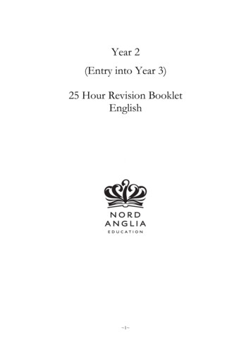 Year 2 (Entry Into Year 3) 25 Hour Revision Booklet English