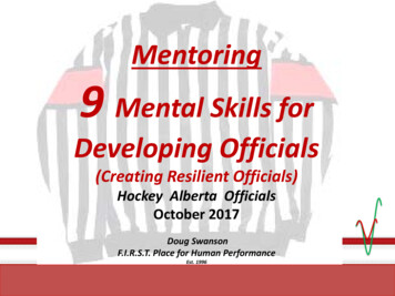 Mentoring 9 Mental Skills For Developing Officials