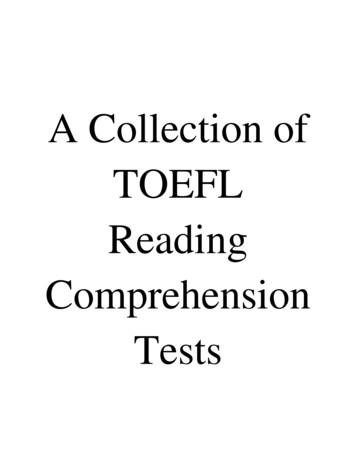 A Collection Of TOEFL Reading Comprehension