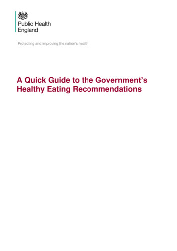 A Quick Guide To The Government's Healthy Eating .