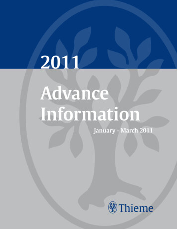 2011 Advance Information