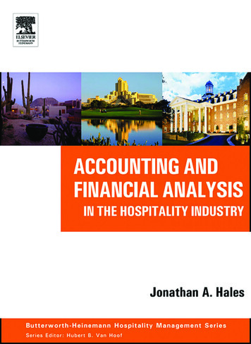Accounting And Financial Analysis In The Hospitality
