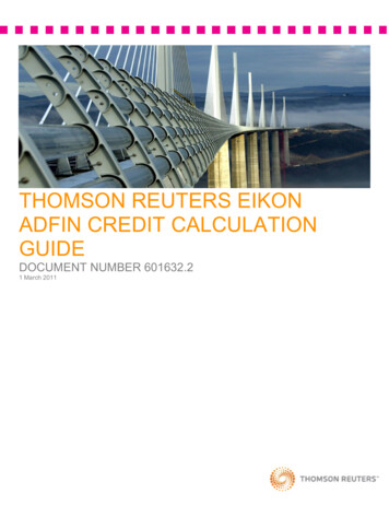 Thomson Reuters Eikon Adfin Credit Calculation Guide