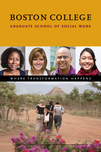 Boston College Graduate School Of Social Work - Admissions Brochure