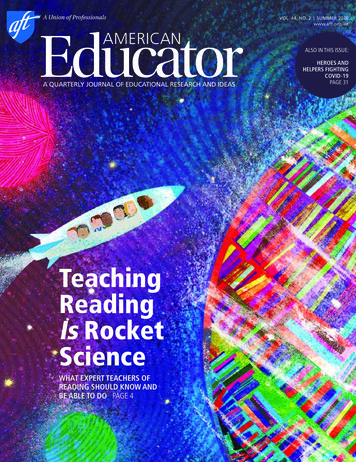 Teaching Reading Is Rocket Science - AFT