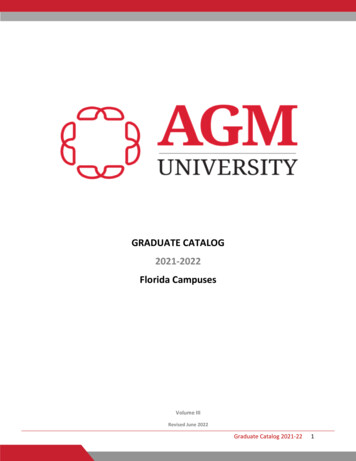 GRADUATE CATALOG 2021-2022 Florida Campuses