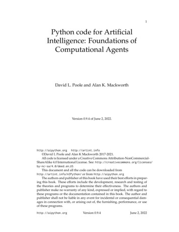 Python Code For Artificial Intelligence: Foundations Of Computational .