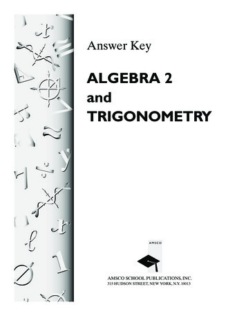 ALGEBRA 2 And TRIGONOMETRY - Forest Hills High School