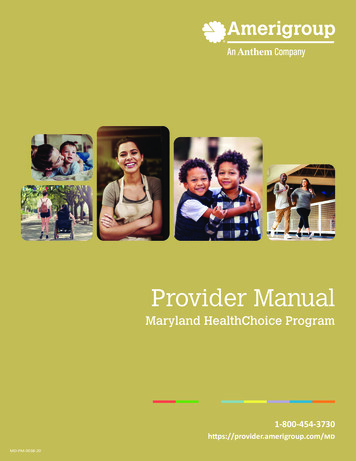 Provider Manual - Health.maryland.gov