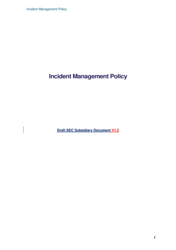 Incident Management Policy - GOV.UK