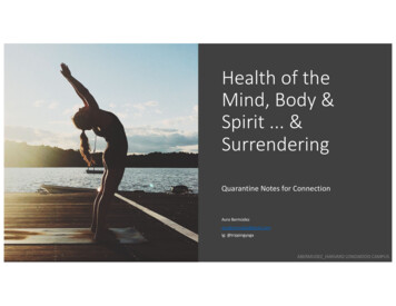 Health Of The Mind, Body & Spirit & Surrendering