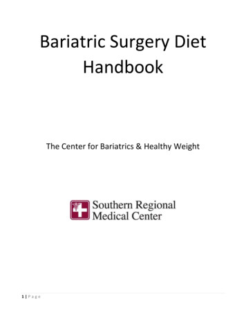 Bariatric Surgery Diet Handbook - Southern Regional Medical Center