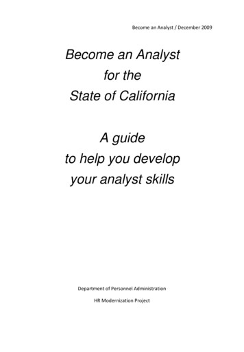 Become An Analyst For The State Of California