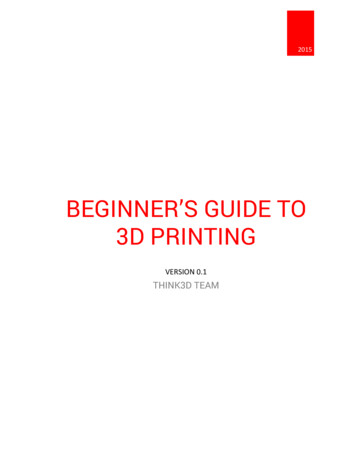 BEGINNER’S GUIDE TO 3D PRINTING