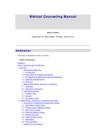 Biblical Counseling Manual - Online Christian Library