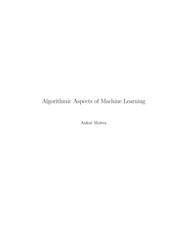 Algorithmic Aspects Of Machine Learning