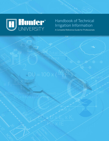 Handbook Of Technical Irrigation Information UNIVERSITY