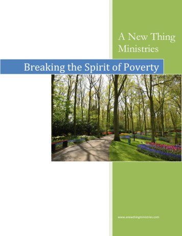 Breaking The Spirit Of Poverty - A New Thing Ministries