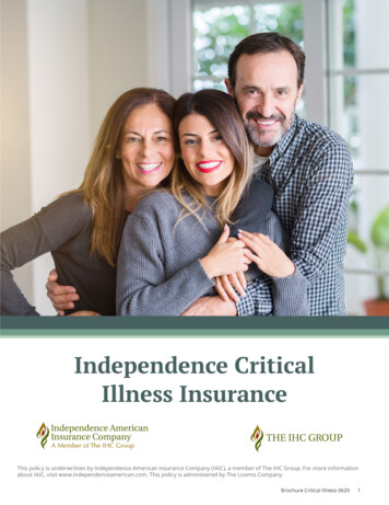 Independence Critical Illness Insurance - IHC Group