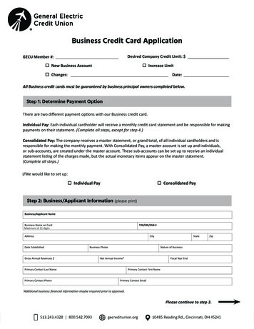 Business Credit Card Application
