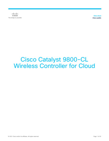 Cisco Catalyst 9800-CL Wireless Controller For Cloud Data Sheet