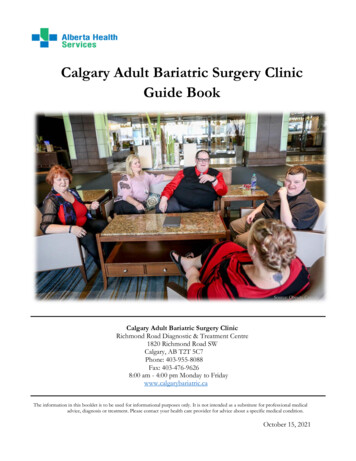 Calgary Adult Bariatric Surgery Clinic Guide Book
