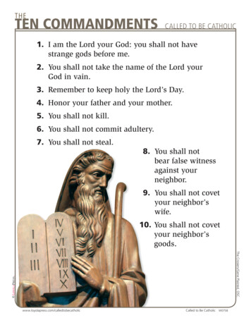 1. I Am The Lord Your God: You Shall Not Have