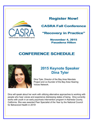 2015 Keynote Speaker Dina Tyler - Psychrehabassociation 