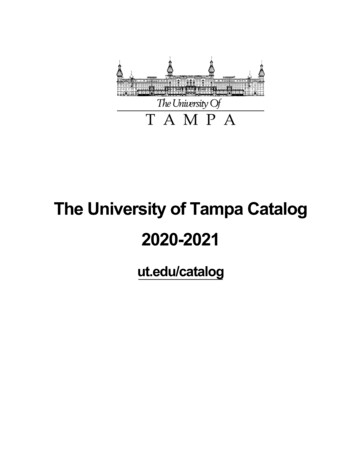 The University Of Tampa Catalog: 2020-2021