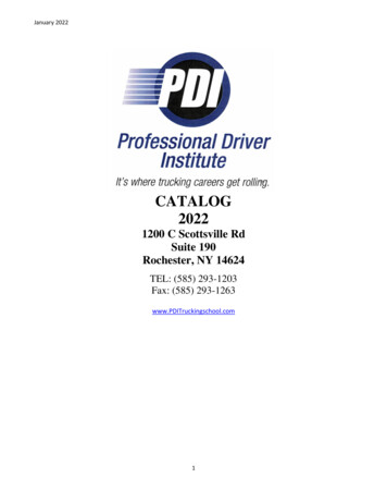 CATALOG 2022 - Professional Driver Institute