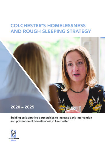 Colchester'S Homelessness And Rough Sleeping Strategy