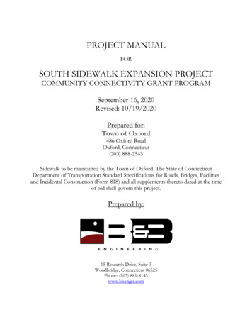 PROJECT MANUAL SOUTH SIDEWALK EXPANSION PROJECT