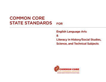 Common Core State StandardS For English Language Arts .