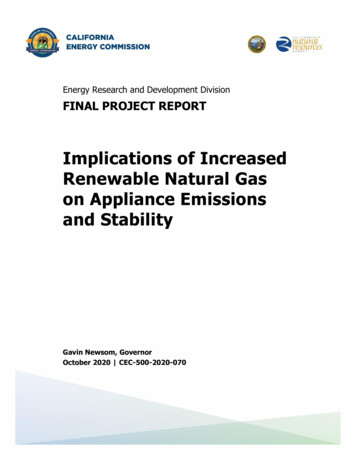 Implications Of Increased Renewable Natural Gas On Appliance Emissions .