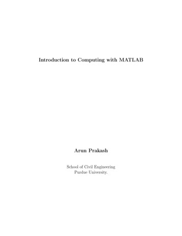 Introduction To Computing With MATLAB