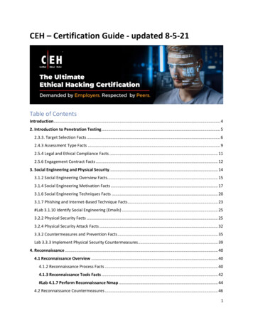 CEH Certification Guide - Updated 8-5-21