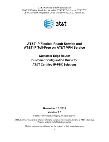 CER CCG For AT&T Certified IP-PBX Solutions For AT&T IP Flexible Reach .