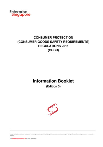 CONSUMER PROTECTION (CONSUMER GOODS SAFETY 