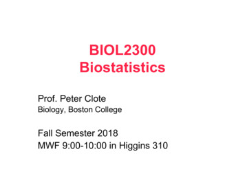 BIOL2300 Biostatistics - Boston College