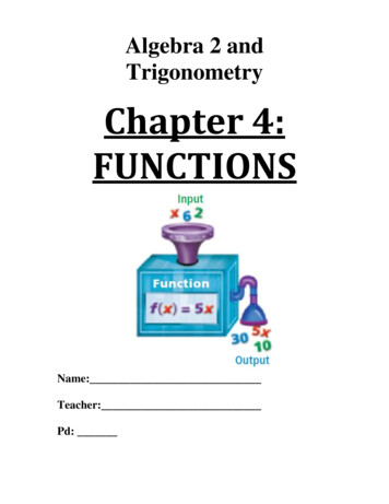 Algebra 2 And Trigonometry Chapter 4: FUNCTIONS