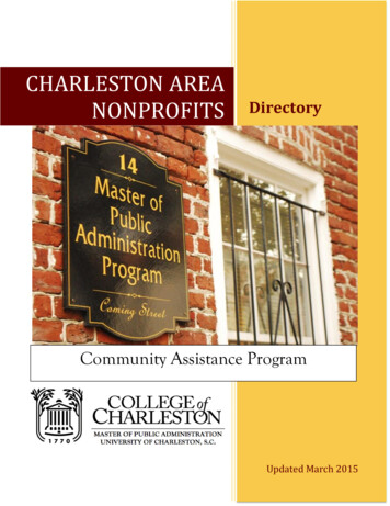 CHARLESTON AREA NONPROFITS - College Of Charleston