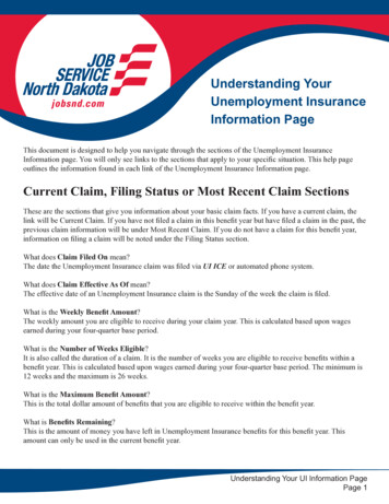 Current Claim, Filing Status Or Most Recent Claim Sections